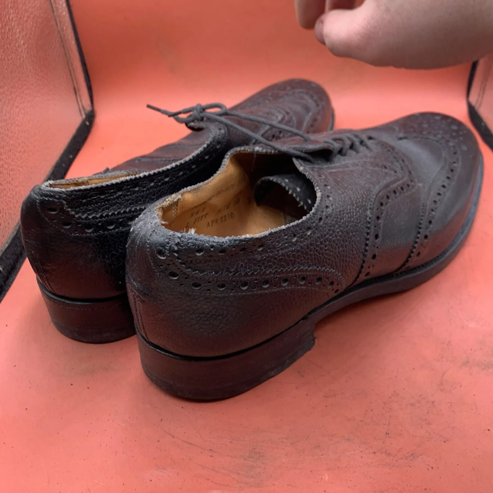 British Army Scottish Highland Black Leather Dress Shoes Brogues - Size UK 10L