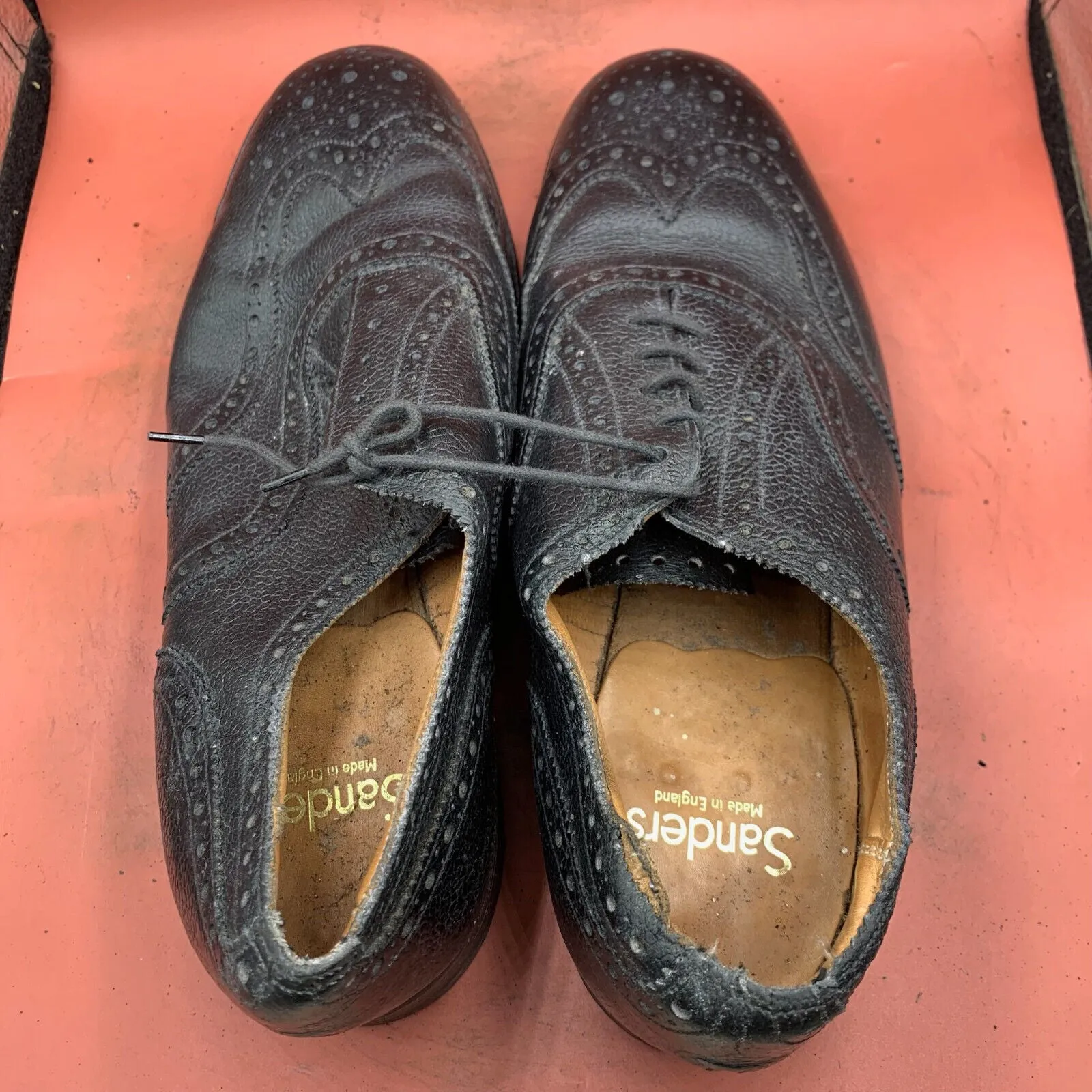 British Army Scottish Highland Black Leather Dress Shoes Brogues - Size UK 10L