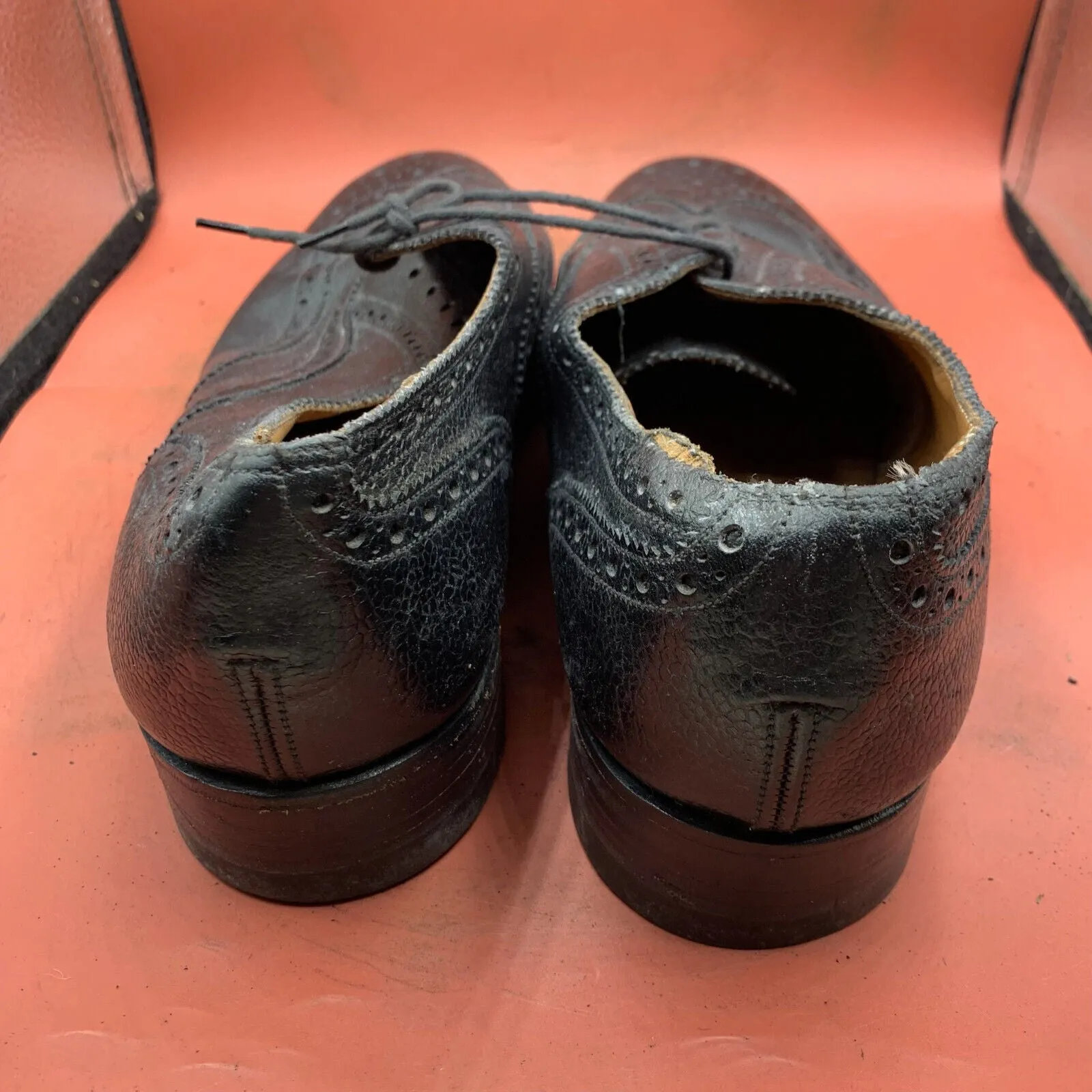 British Army Scottish Highland Black Leather Dress Shoes Brogues - Size UK 10L