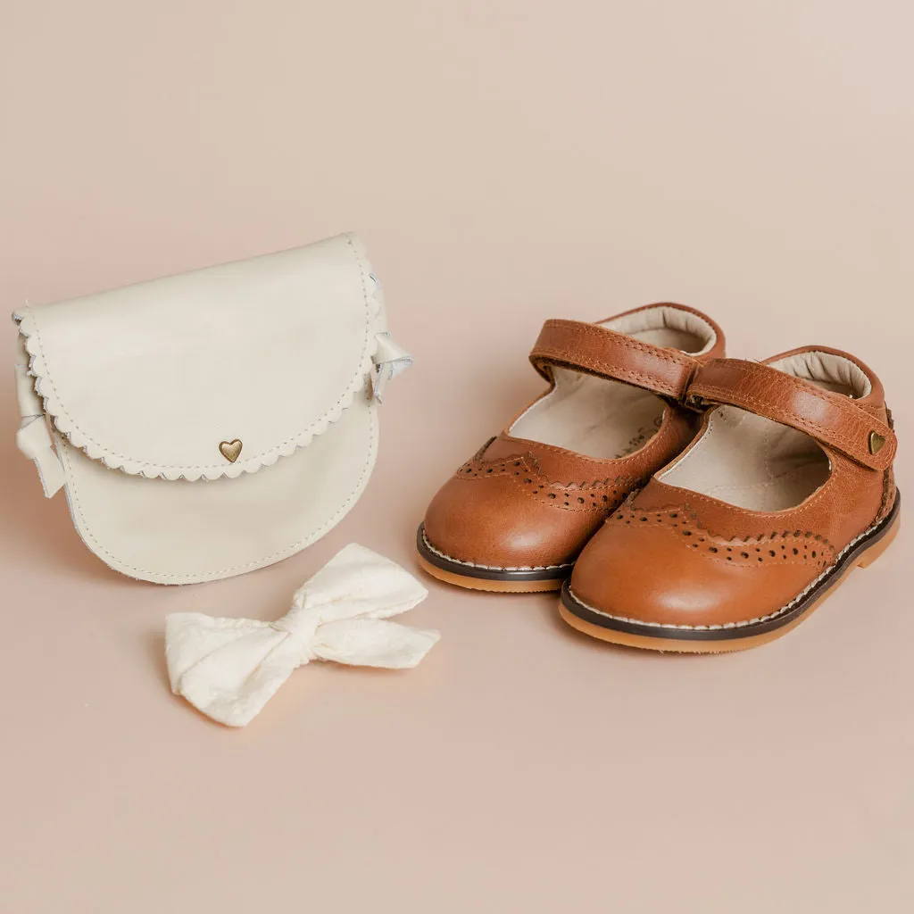 Brogue Mary Janes - Tan