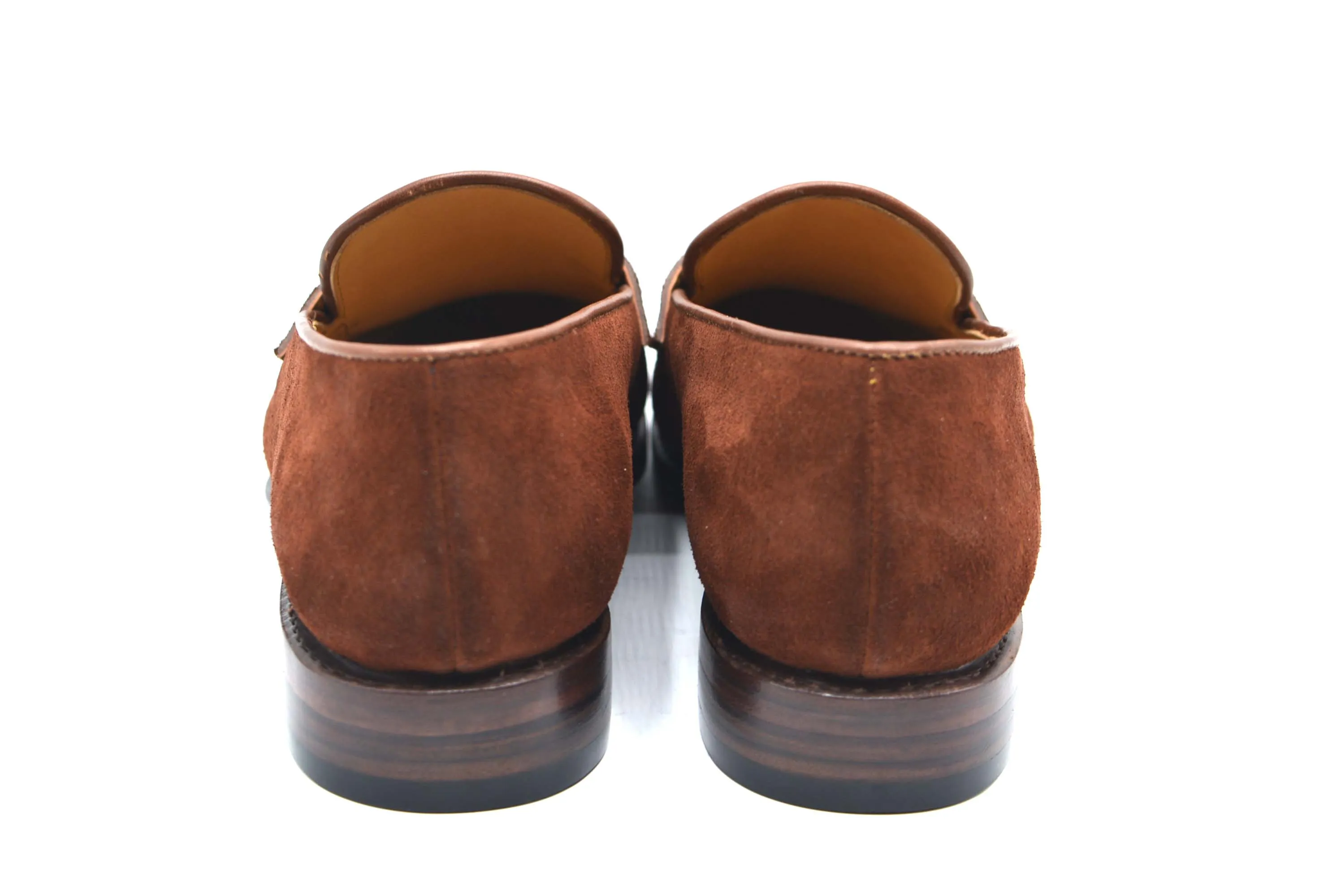 Brown Suede Penny Loafers
