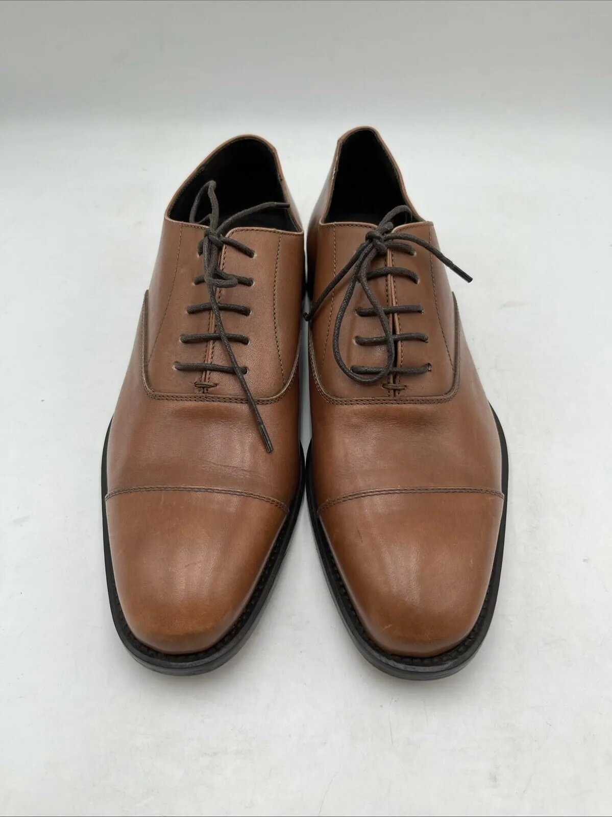 Bruno Magli DOMASCO Brown Leather Lace Up Cap Toe Oxfords Men’s Size 9.5M - Very Good