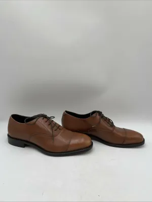 Bruno Magli DOMASCO Brown Leather Lace Up Cap Toe Oxfords Men’s Size 9.5M - Very Good