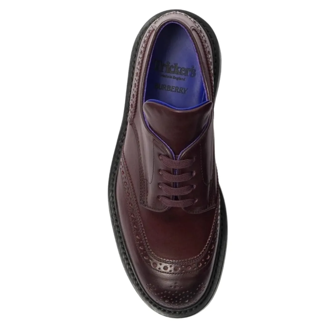 Burberry 8075770 Burberry X Trickers Devon Brogues In Aubergine Aubergine Brown Devon Shoe Male