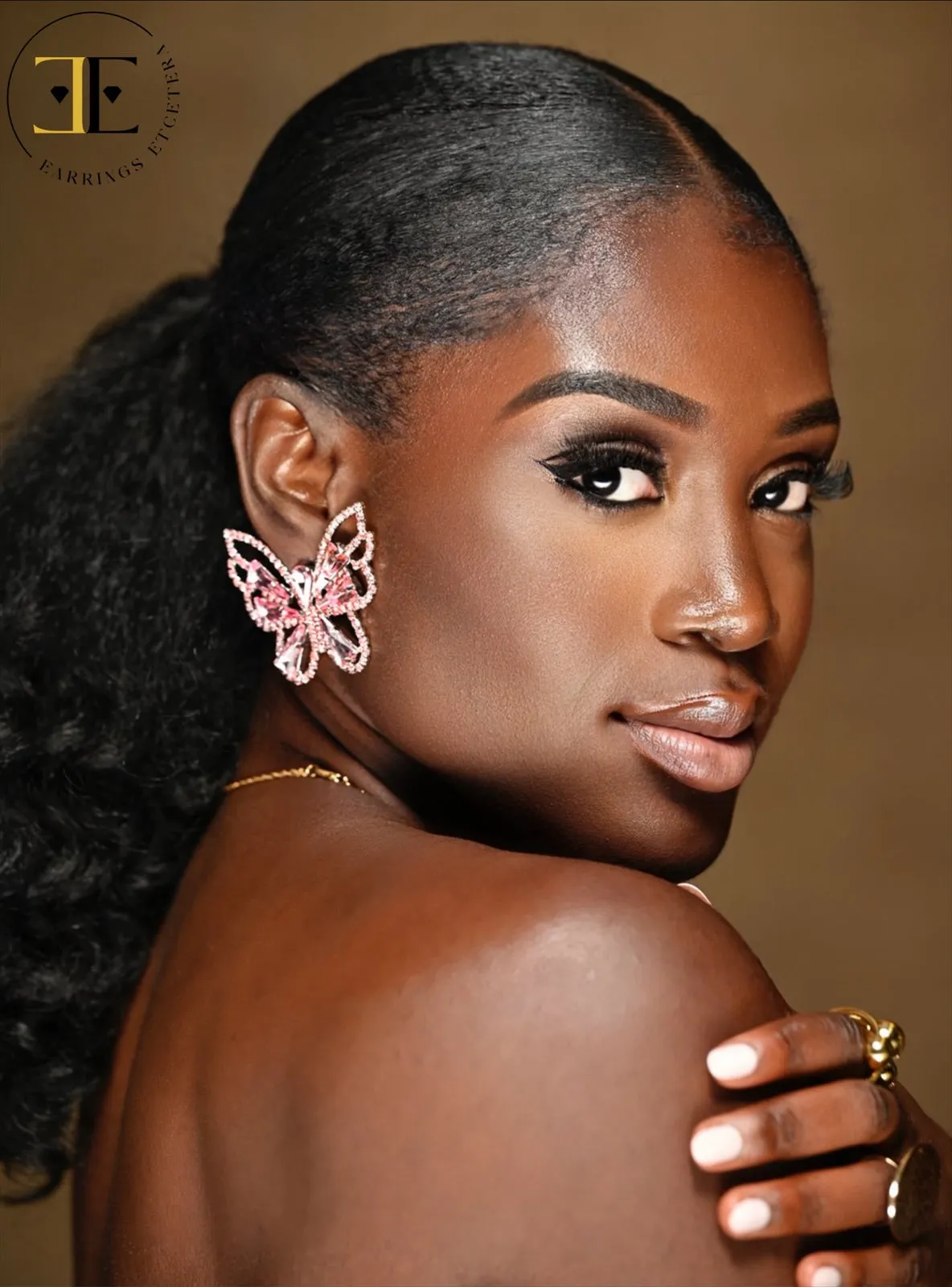 BUTTERFLY GEM OVERSIZED STUDS