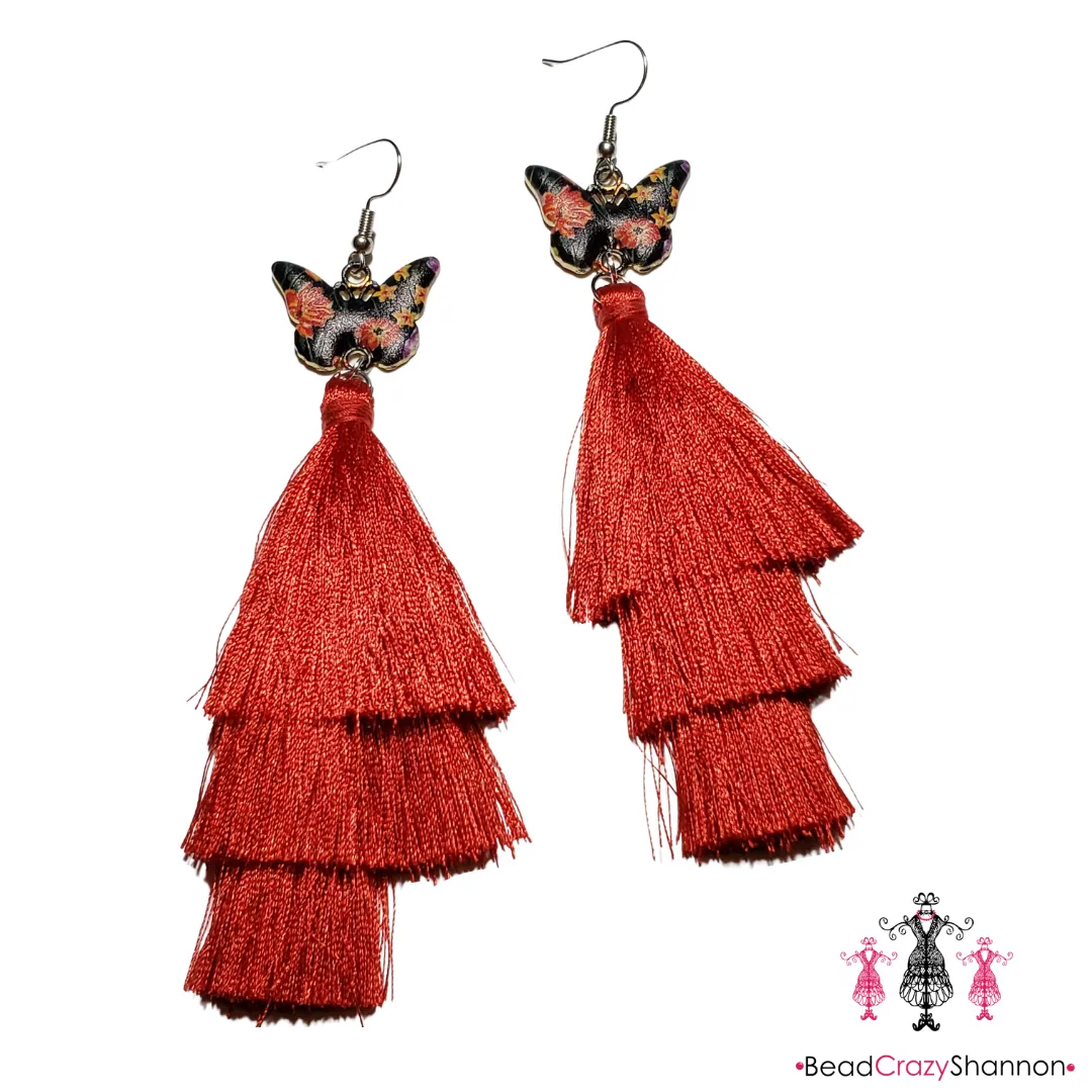 Butterfly Tassel Earrings