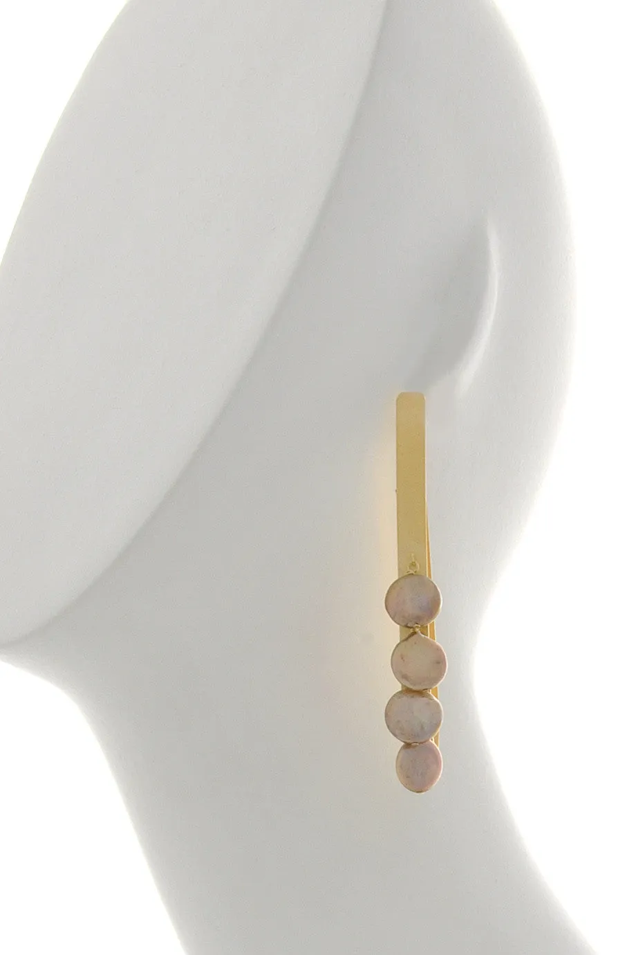 BY THE STONES LOOP Gold Champagne Pearl Hoops