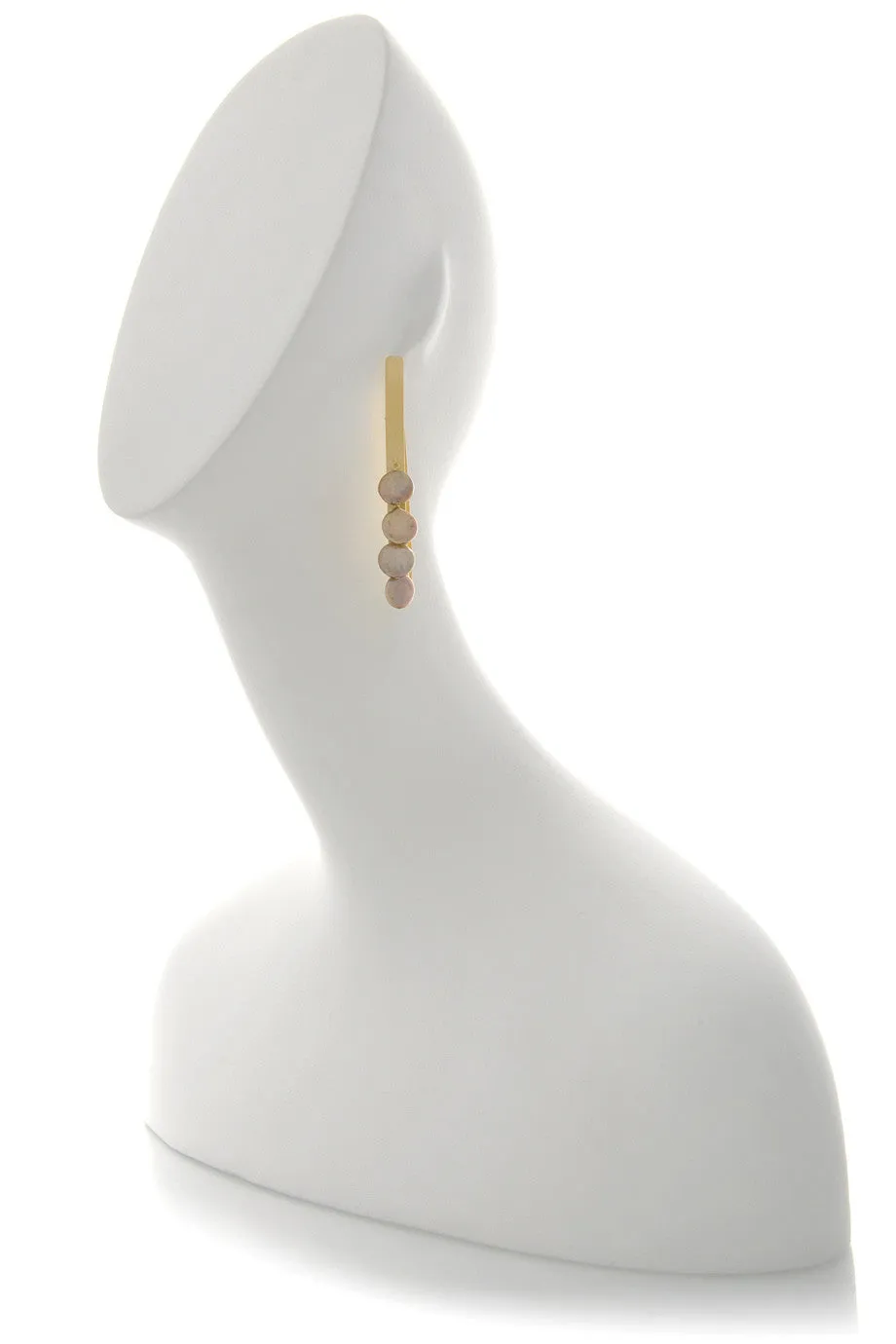 BY THE STONES LOOP Gold Champagne Pearl Hoops