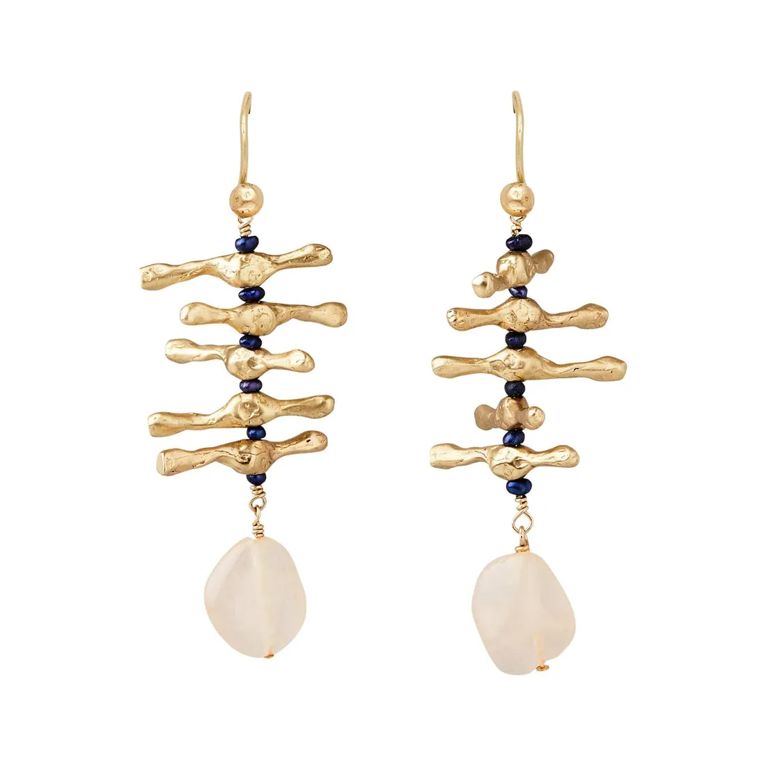 CALIMA BRONZE ROSE QUARTZ EARRINGS