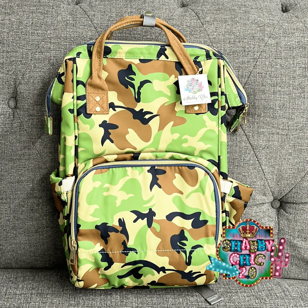 Camo Print Diaper Bag Backpack