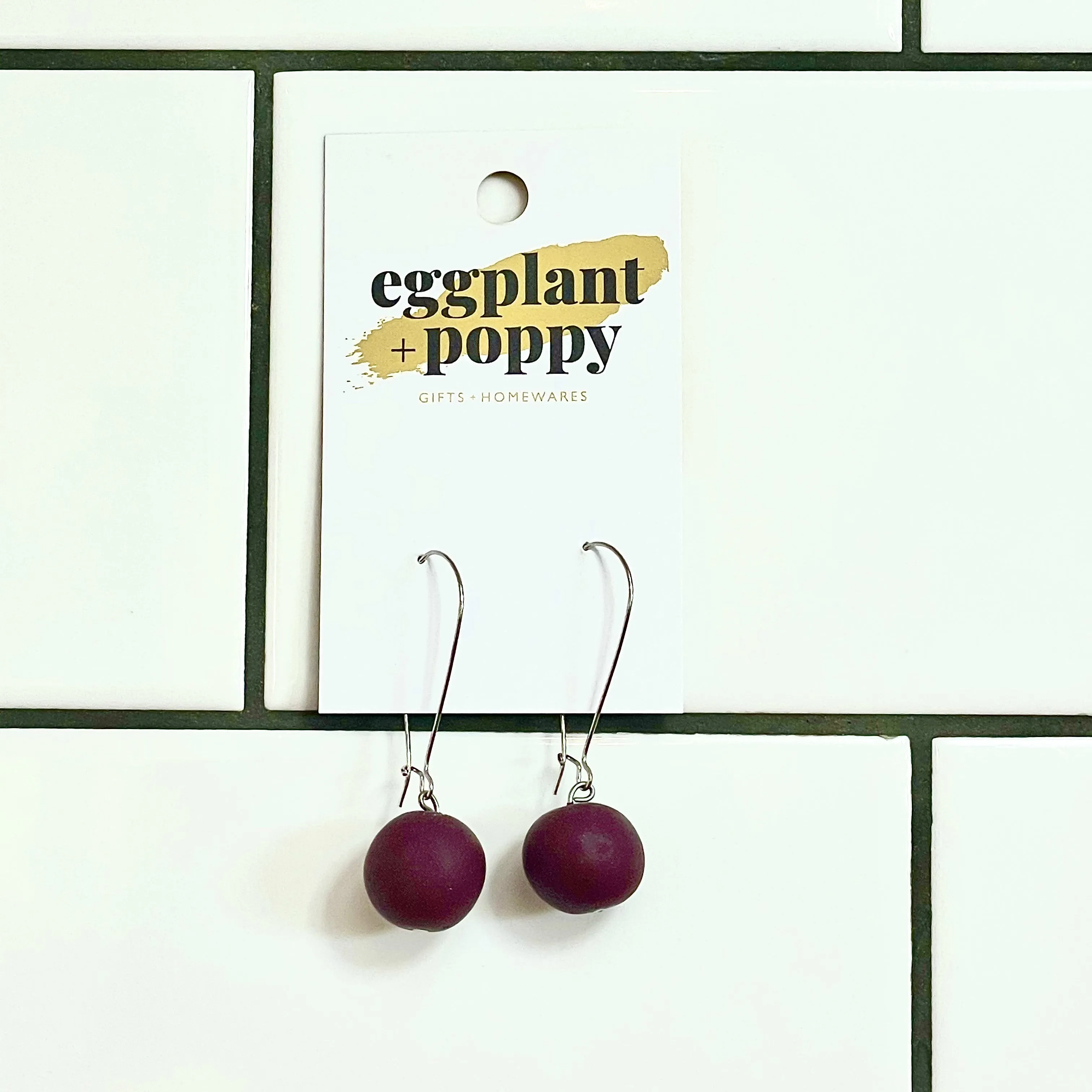 Candy Drop Earrings - Burgundy