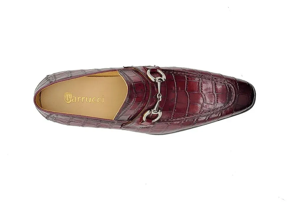 Carrucci Buckle Loafer w Gator Embossed Leather KS503-61E