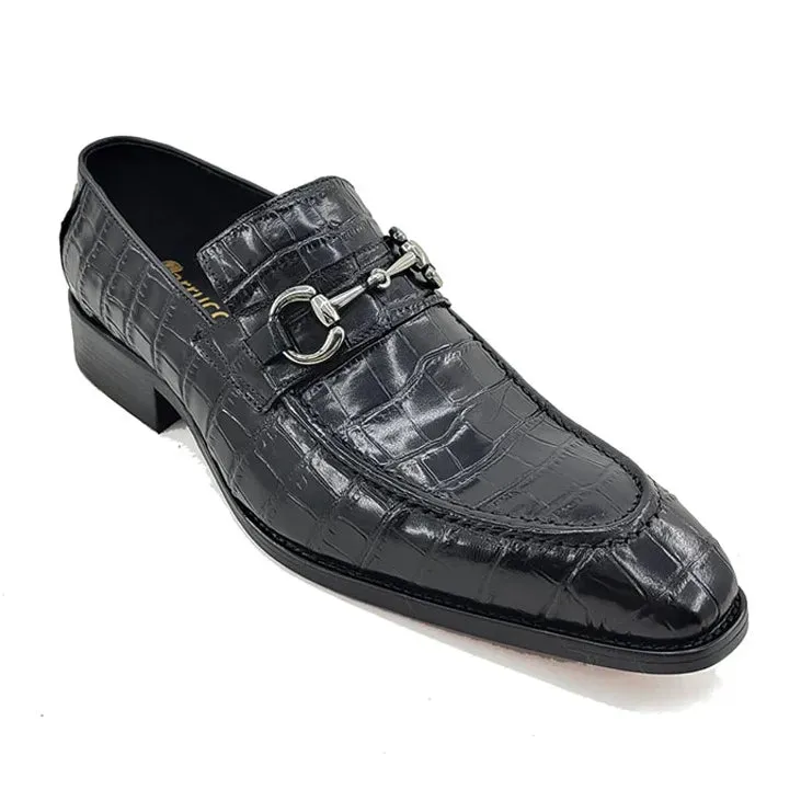 Carrucci Buckle Loafer w Gator Embossed Leather KS503-61E