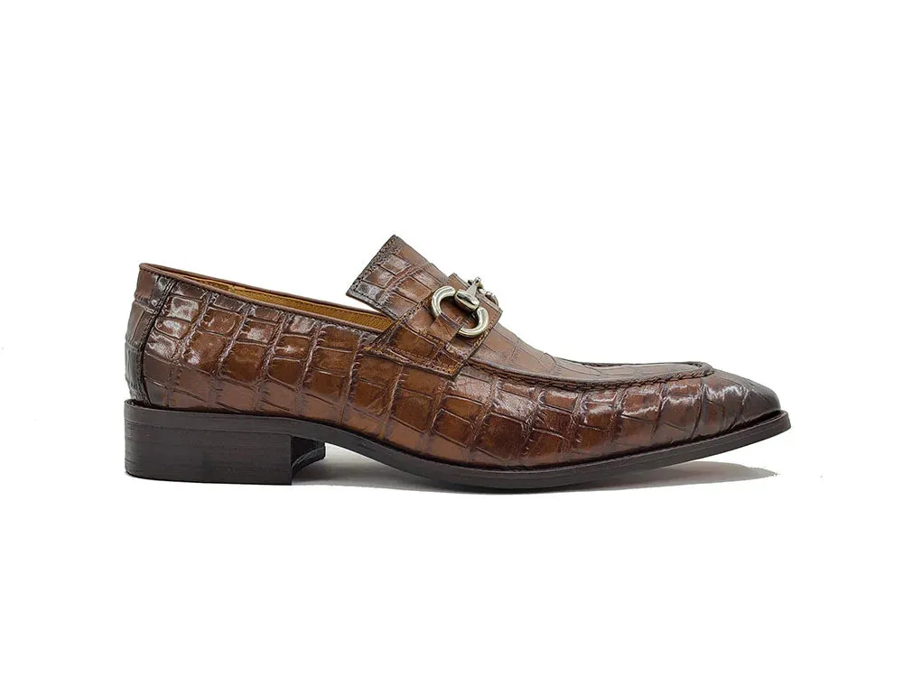 Carrucci Buckle Loafer w Gator Embossed Leather KS503-61E