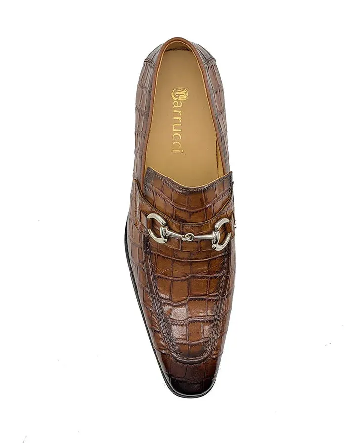 Carrucci Buckle Loafer w Gator Embossed Leather KS503-61E