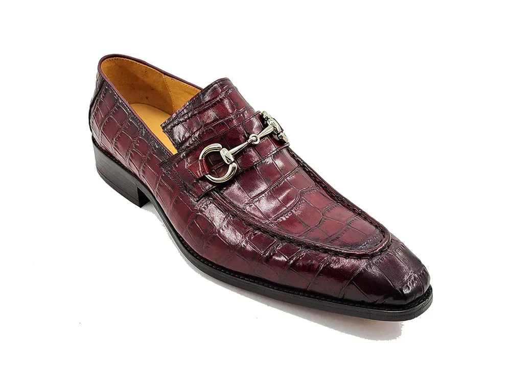 Carrucci Buckle Loafer w Gator Embossed Leather KS503-61E