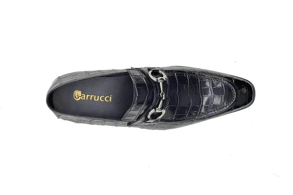 Carrucci Buckle Loafer w Gator Embossed Leather KS503-61E