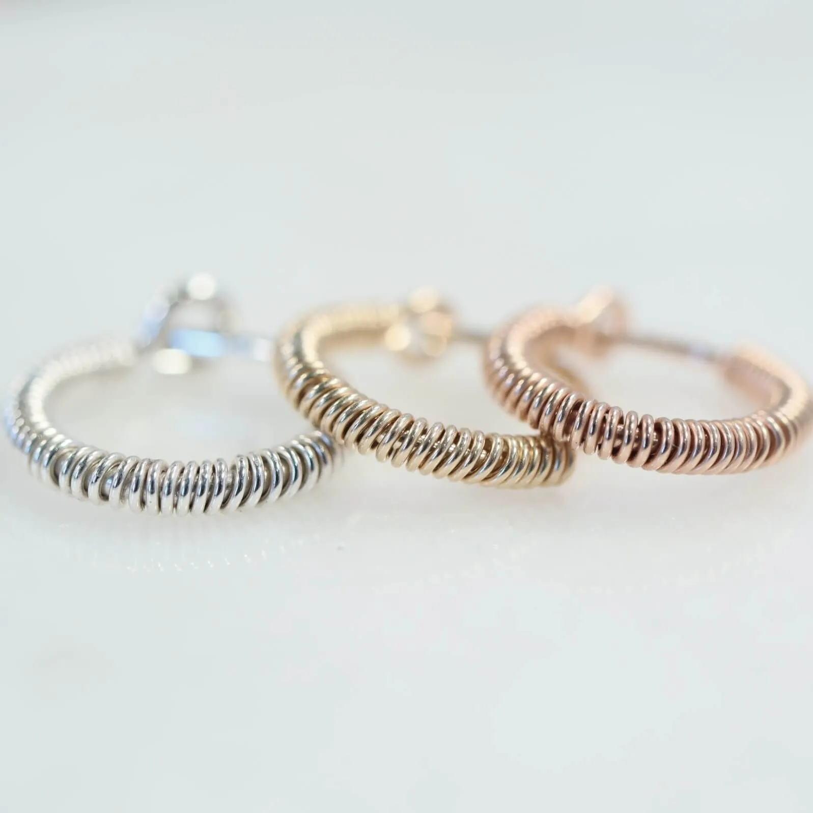 Cartilage Hoop Earring Full Wrap - SINGLE Choose Your Diameter, Gauge, Metal