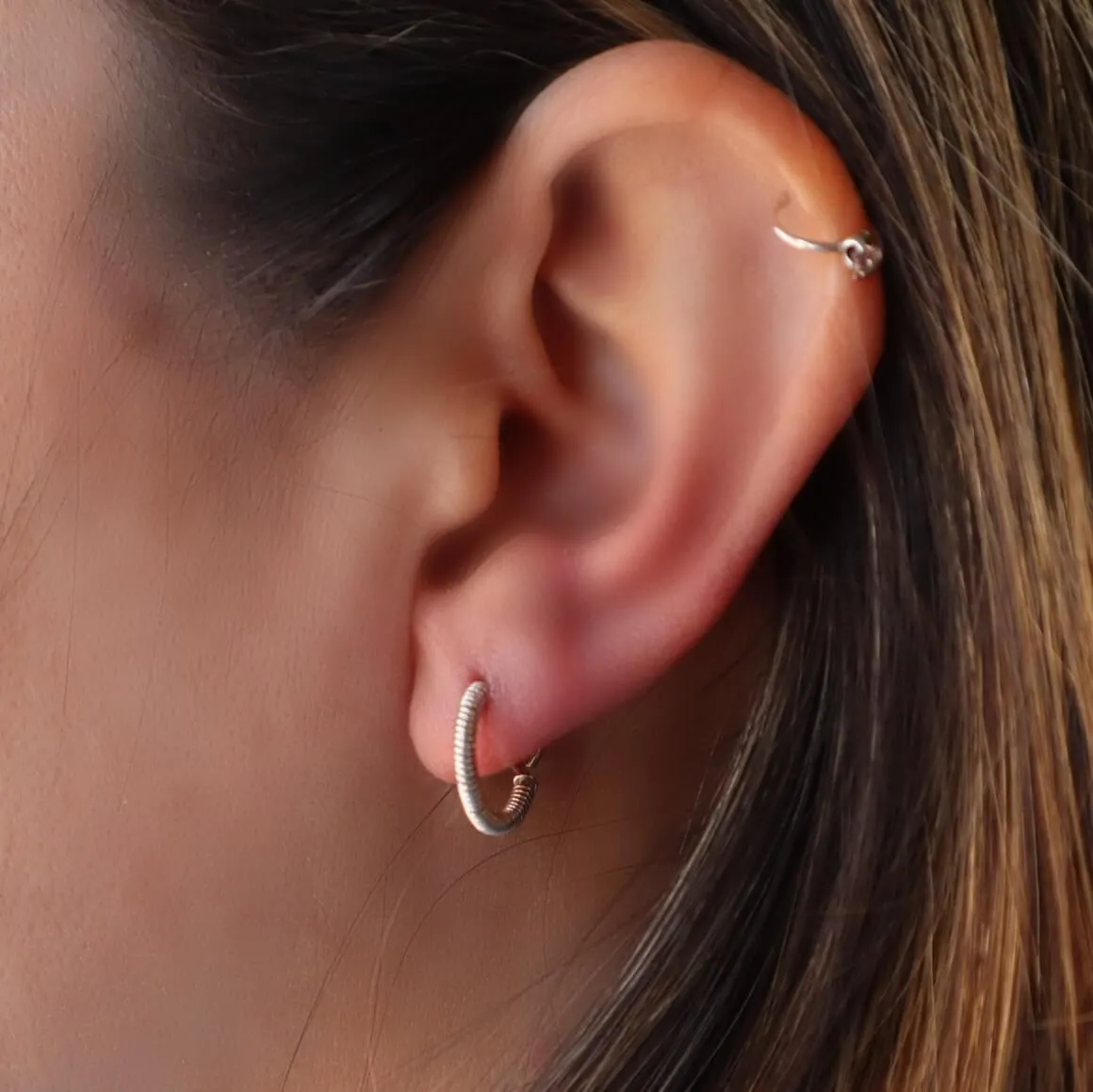 Cartilage Hoop Earring Full Wrap - SINGLE Choose Your Diameter, Gauge, Metal