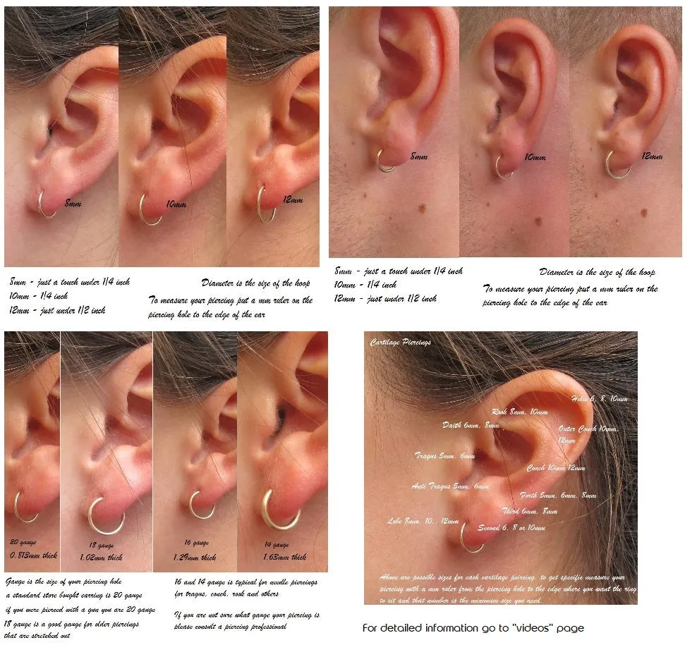 Cartilage Hoop Earring Twist - Endless, Choose Your Diameter, Gauge, Metal