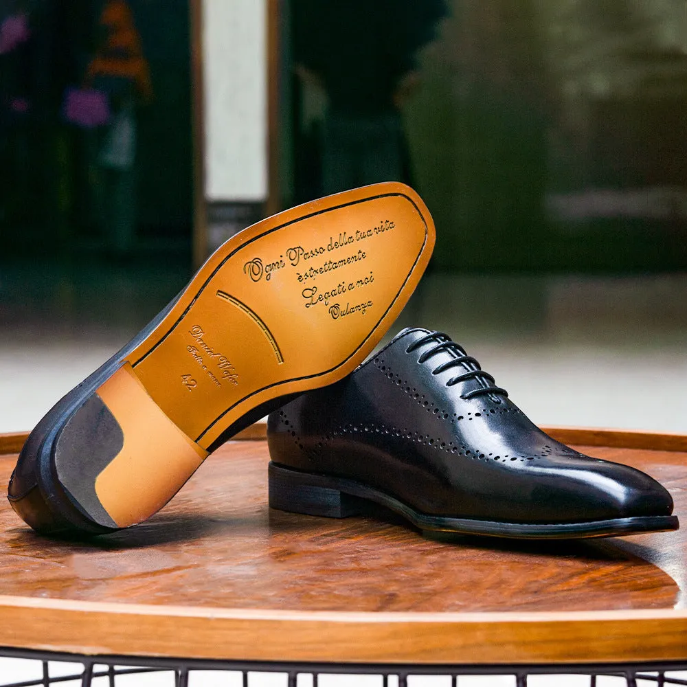 Carved Brock Dress Small Square Head Men's Oxford Shoes