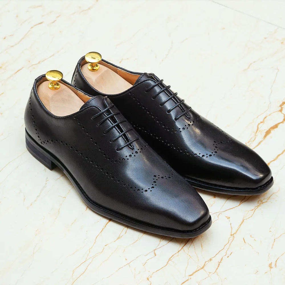 Carved Brock Dress Small Square Head Men's Oxford Shoes