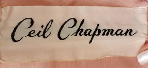 CEIL CHAPMAN 1950s Light Pink Lace Cocktail Dress