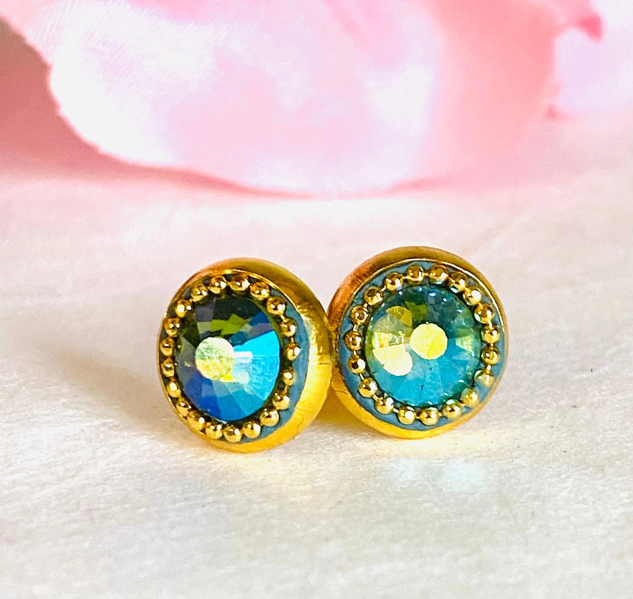 Chain and Crystal Studs/Sprkle Studs,GP Stud Earrings