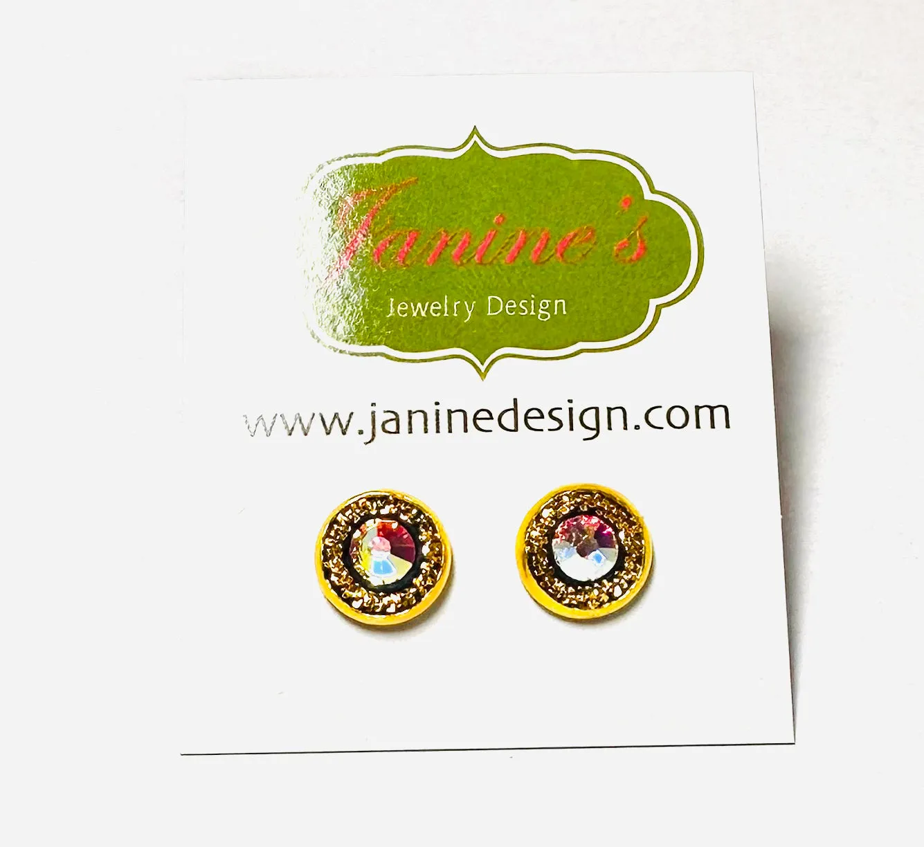 Chain and Crystal Studs/Sprkle Studs,GP Stud Earrings