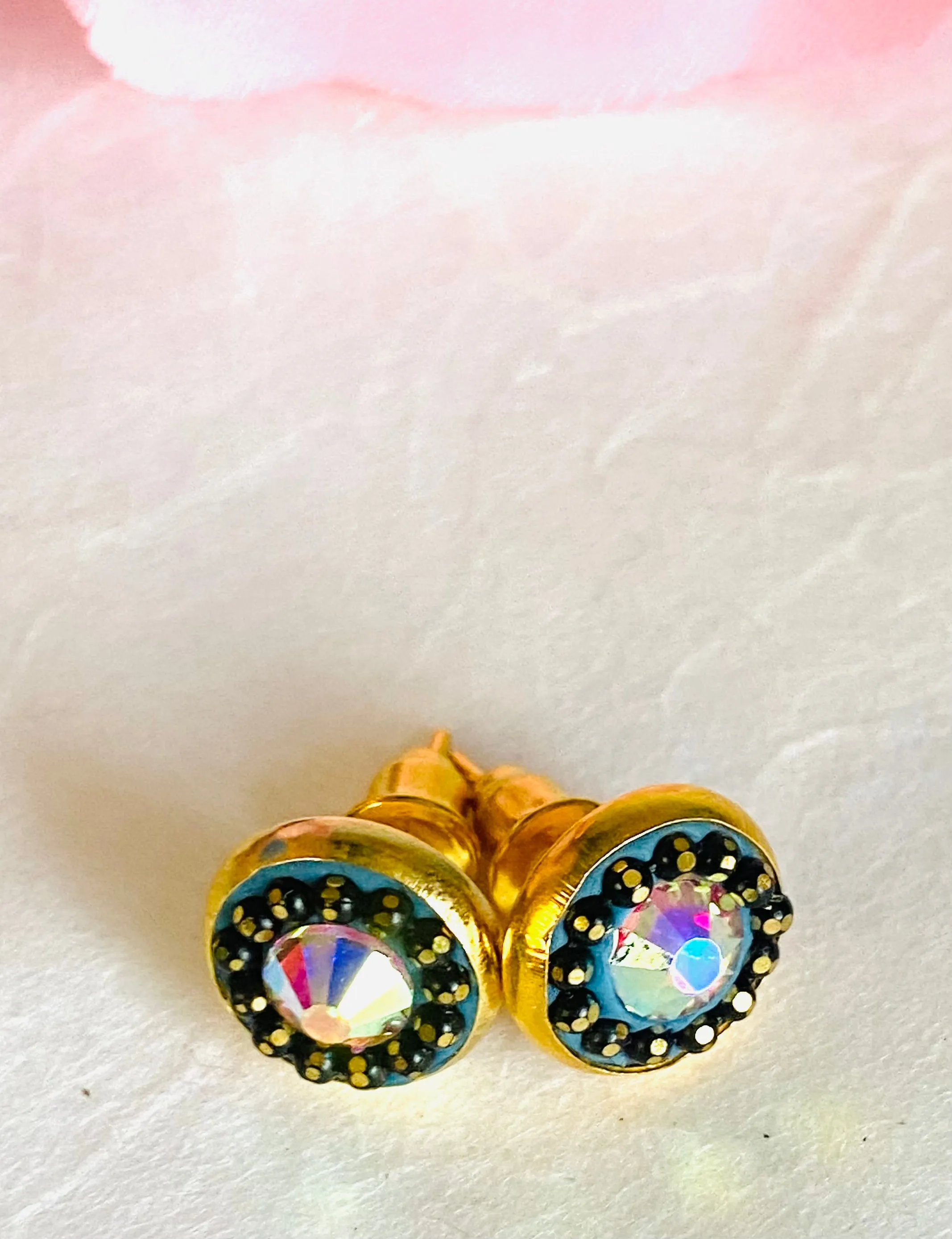 Chain and Crystal Studs/Sprkle Studs,GP Stud Earrings