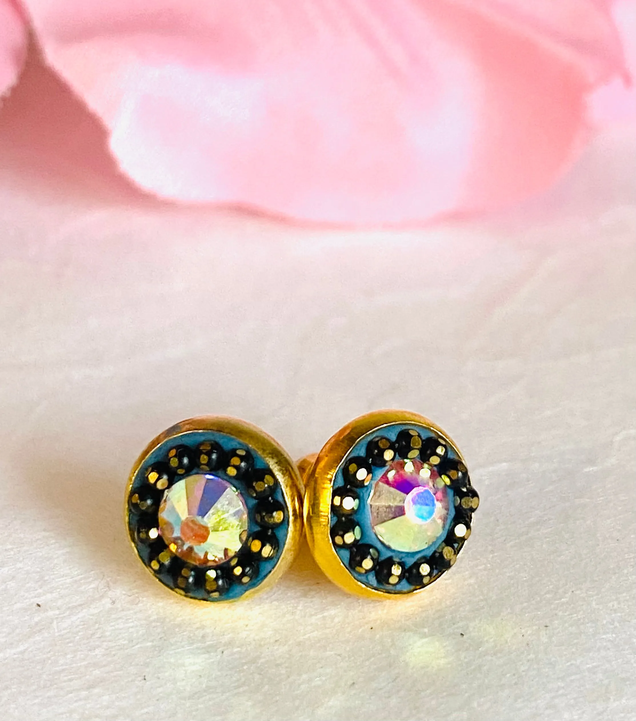 Chain and Crystal Studs/Sprkle Studs,GP Stud Earrings