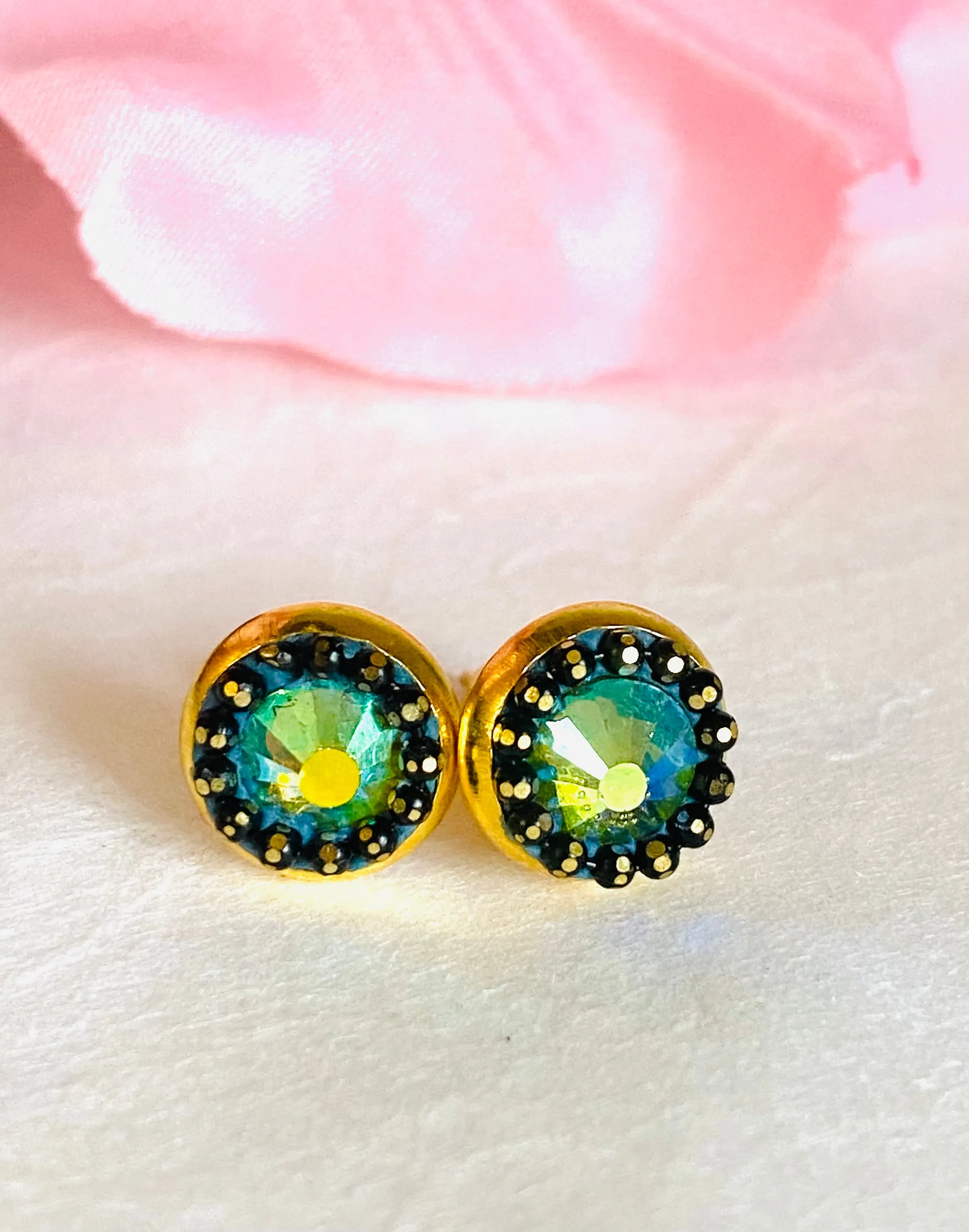 Chain and Crystal Studs/Sprkle Studs,GP Stud Earrings