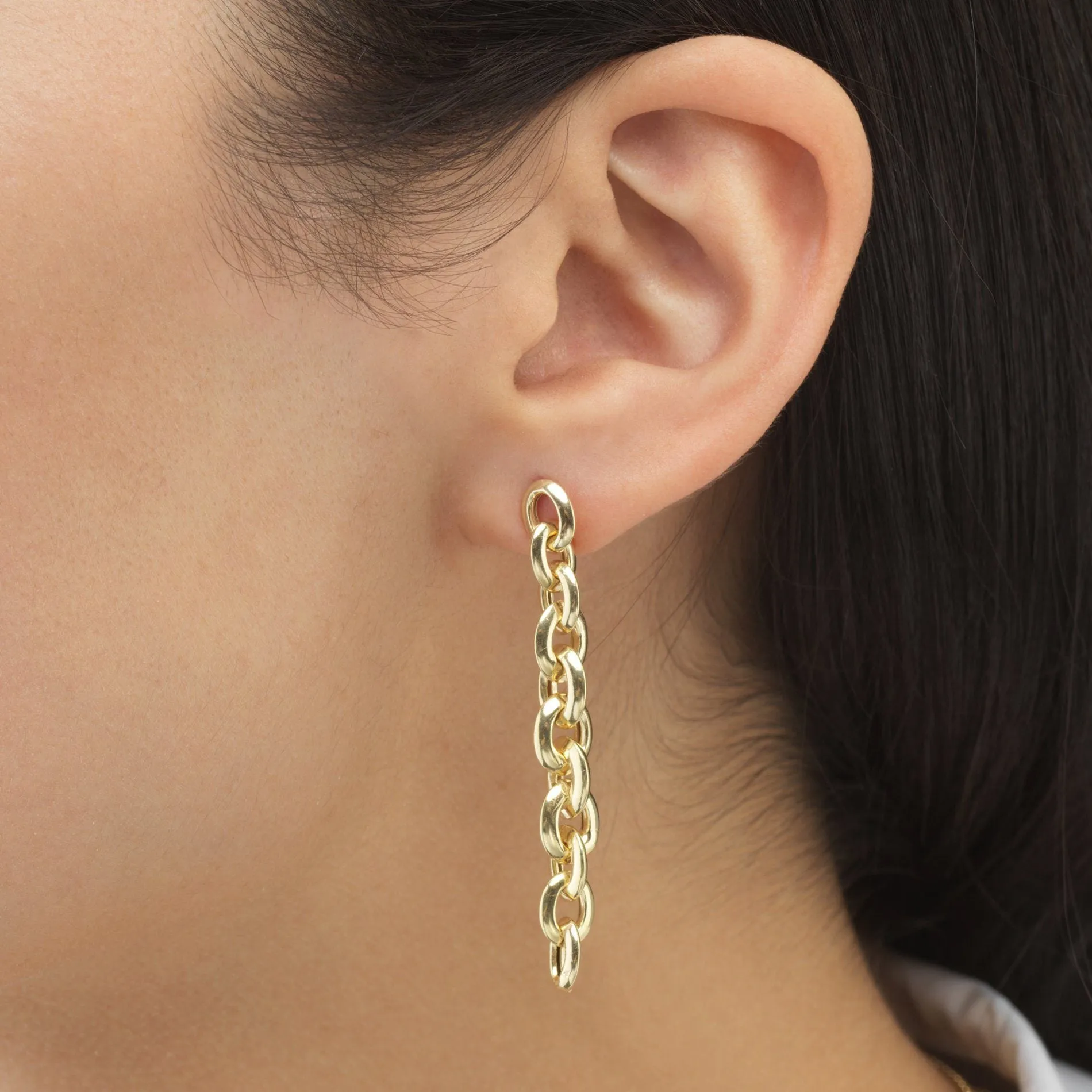 Chain Drop Stud Earring