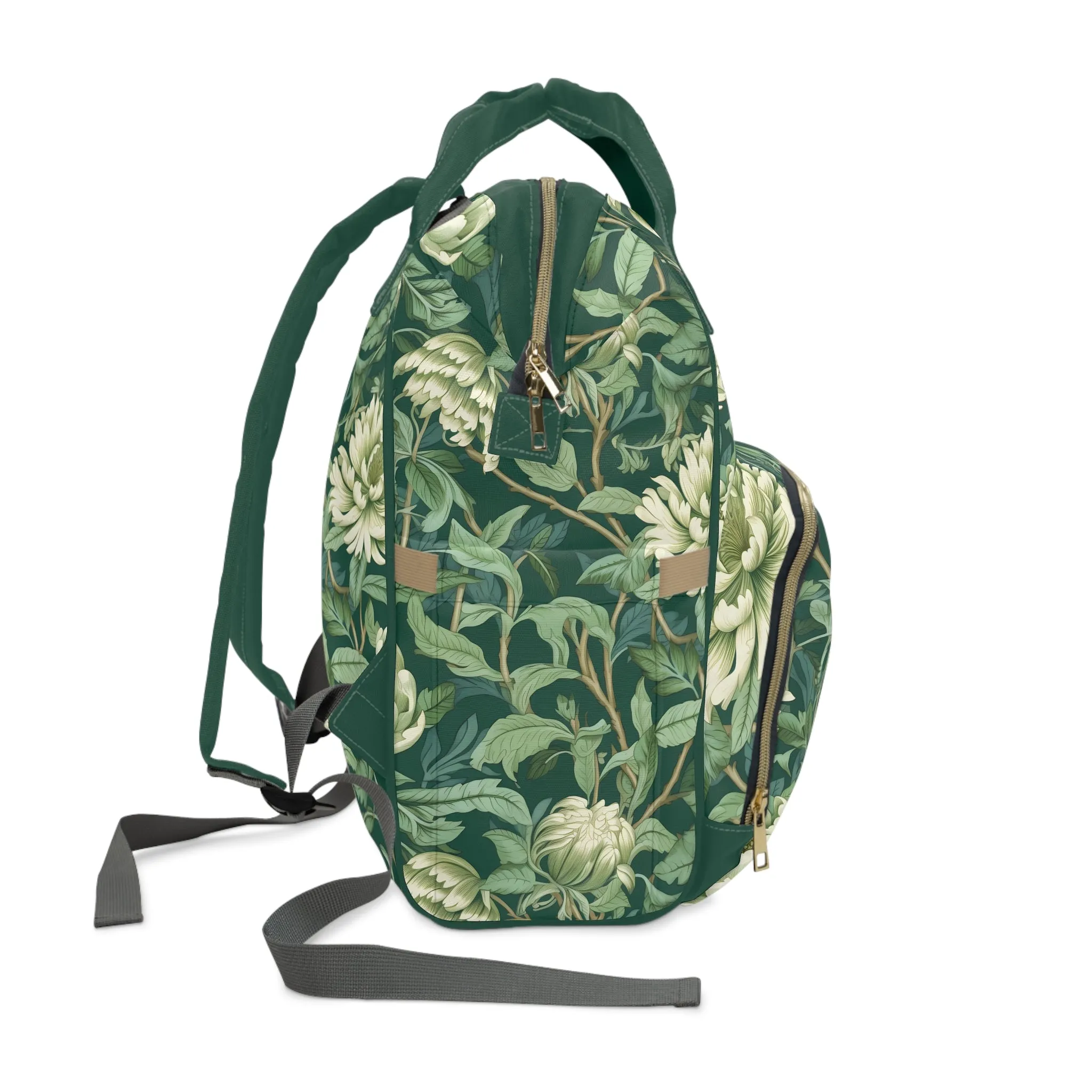 Chinoiserie Diaper Backpack - Elegant & Practical Baby Bag with Traditional Asian Motifs, Perfect for Stylish Parents