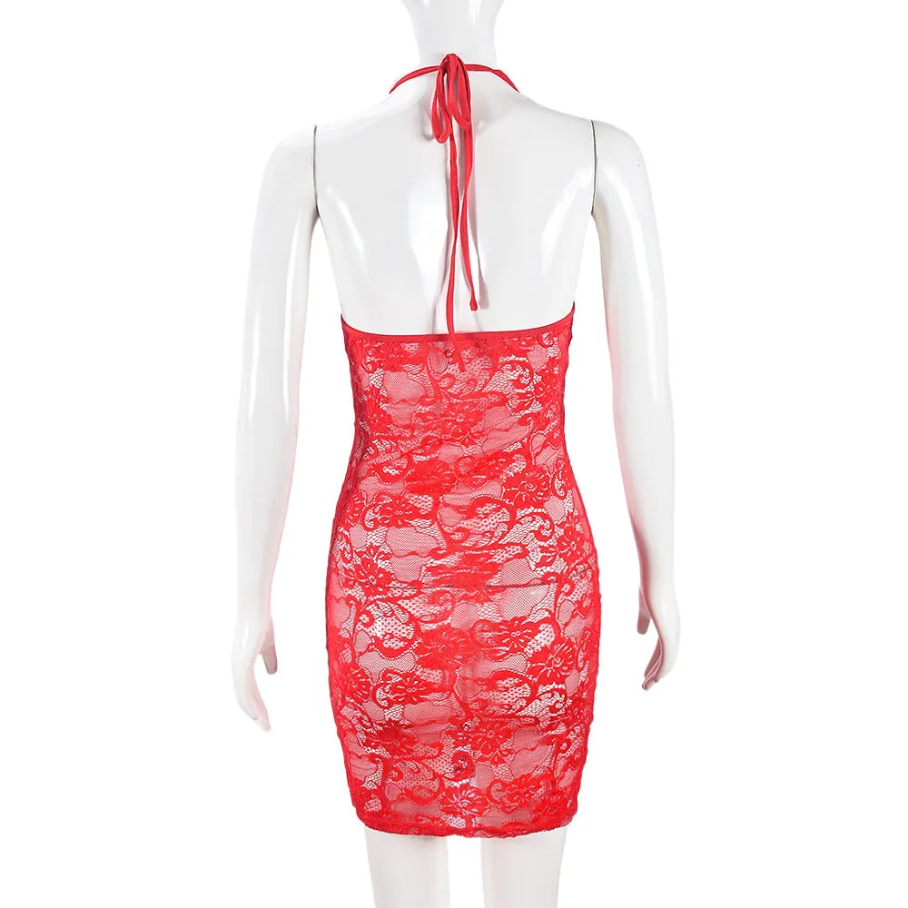 Christmas Low Cut Bodycon Mini Dress