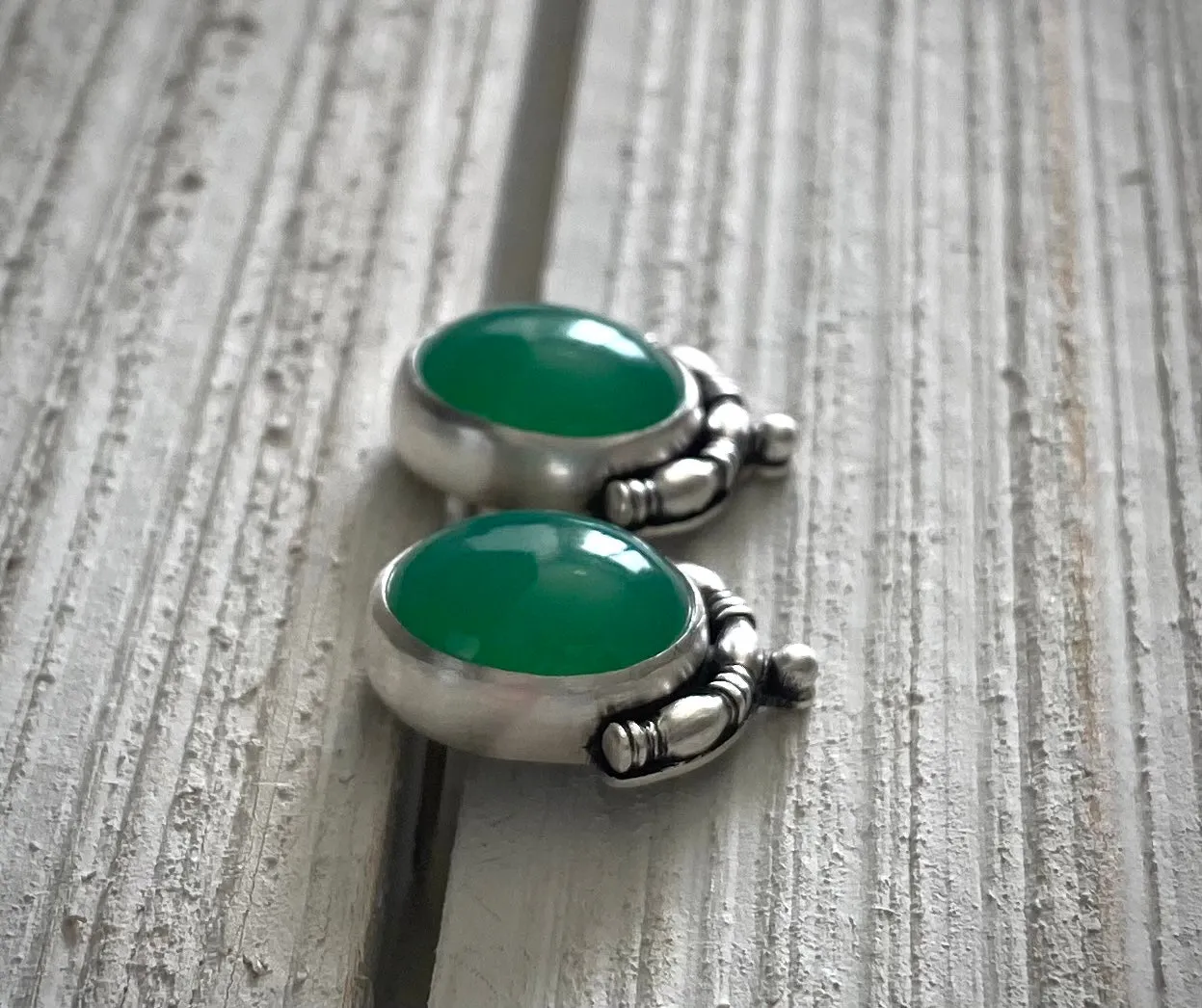 Chrysoprase Studs