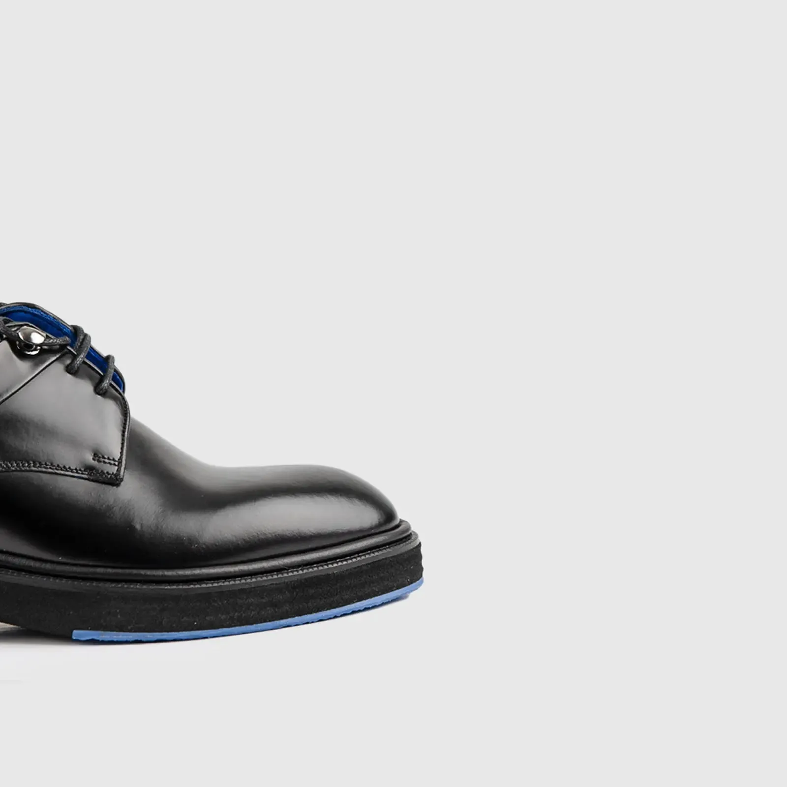 Chunky Sole Dress Oxfords Black High Shine 2317