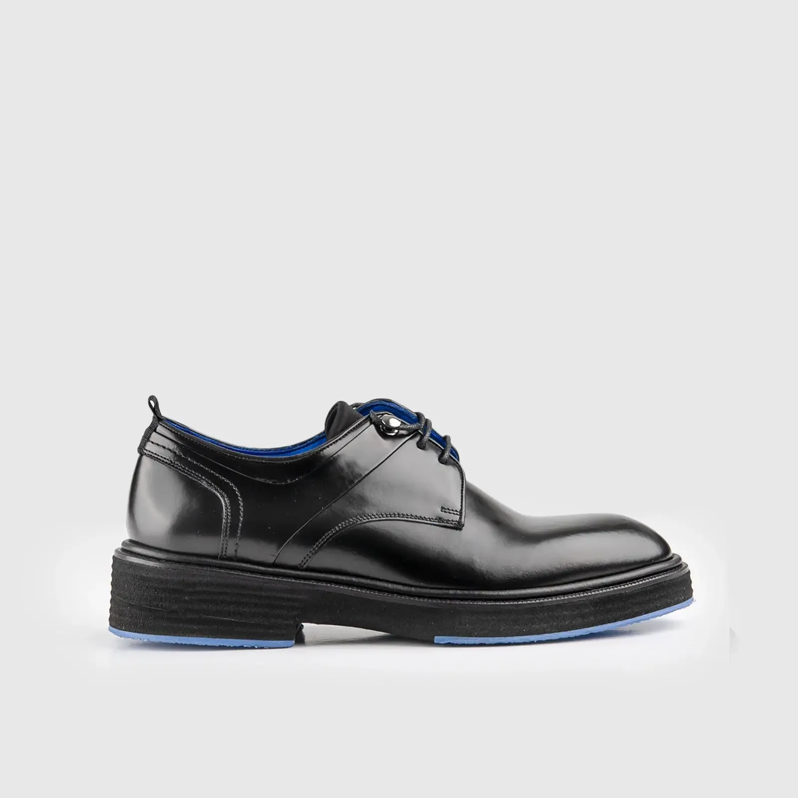 Chunky Sole Dress Oxfords Black High Shine 2317