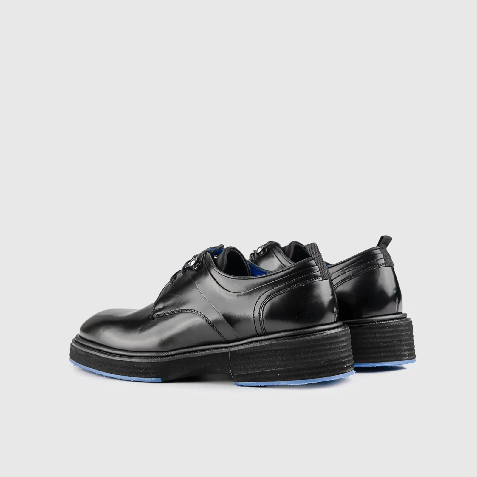 Chunky Sole Dress Oxfords Black High Shine 2317