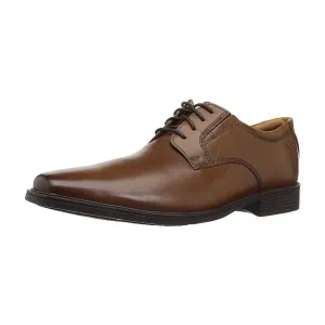 Clarks Men's Tilden Plain Dark Tan Oxford Shoes