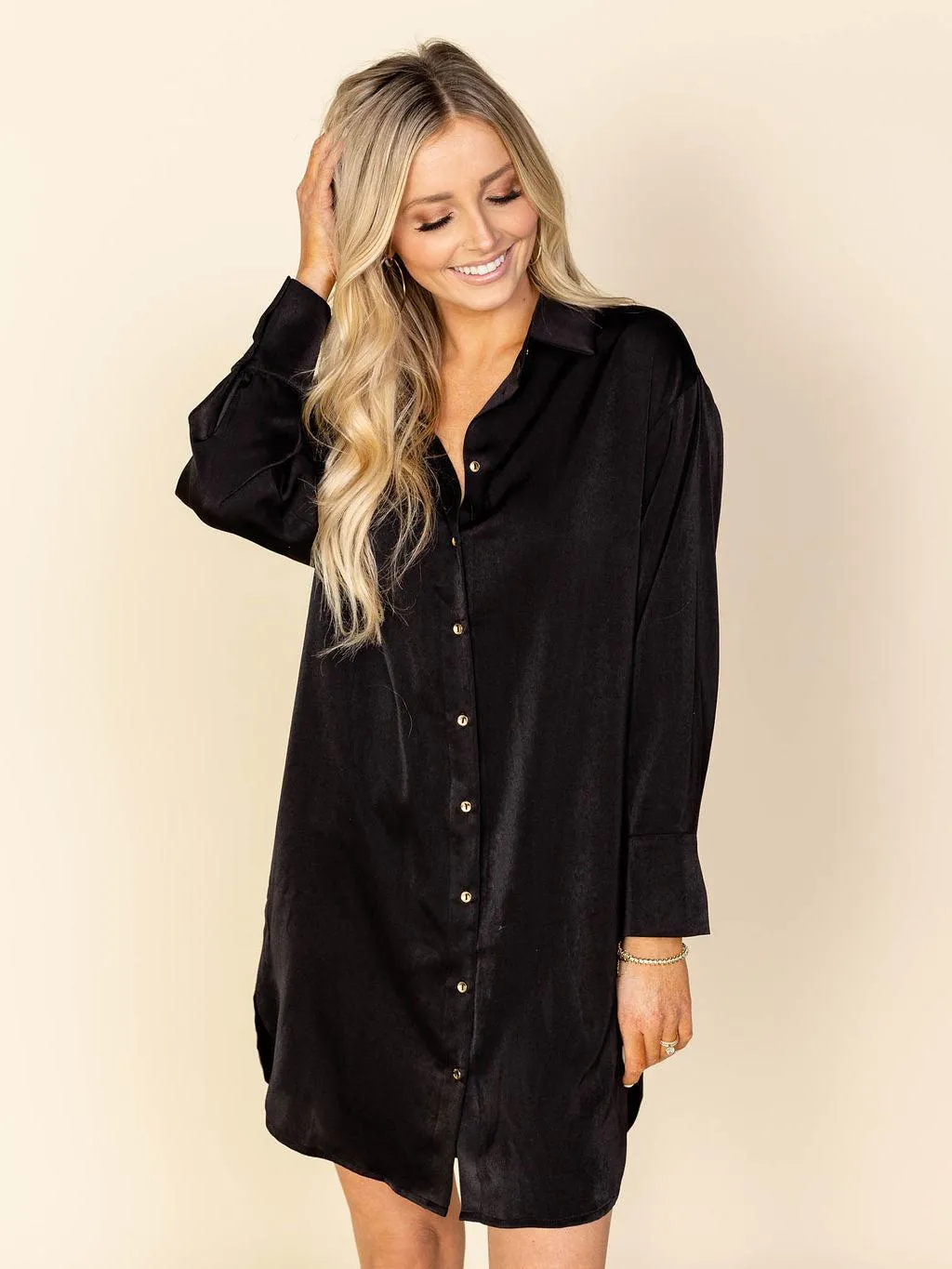 Classy Long Sleeve Mini Dress