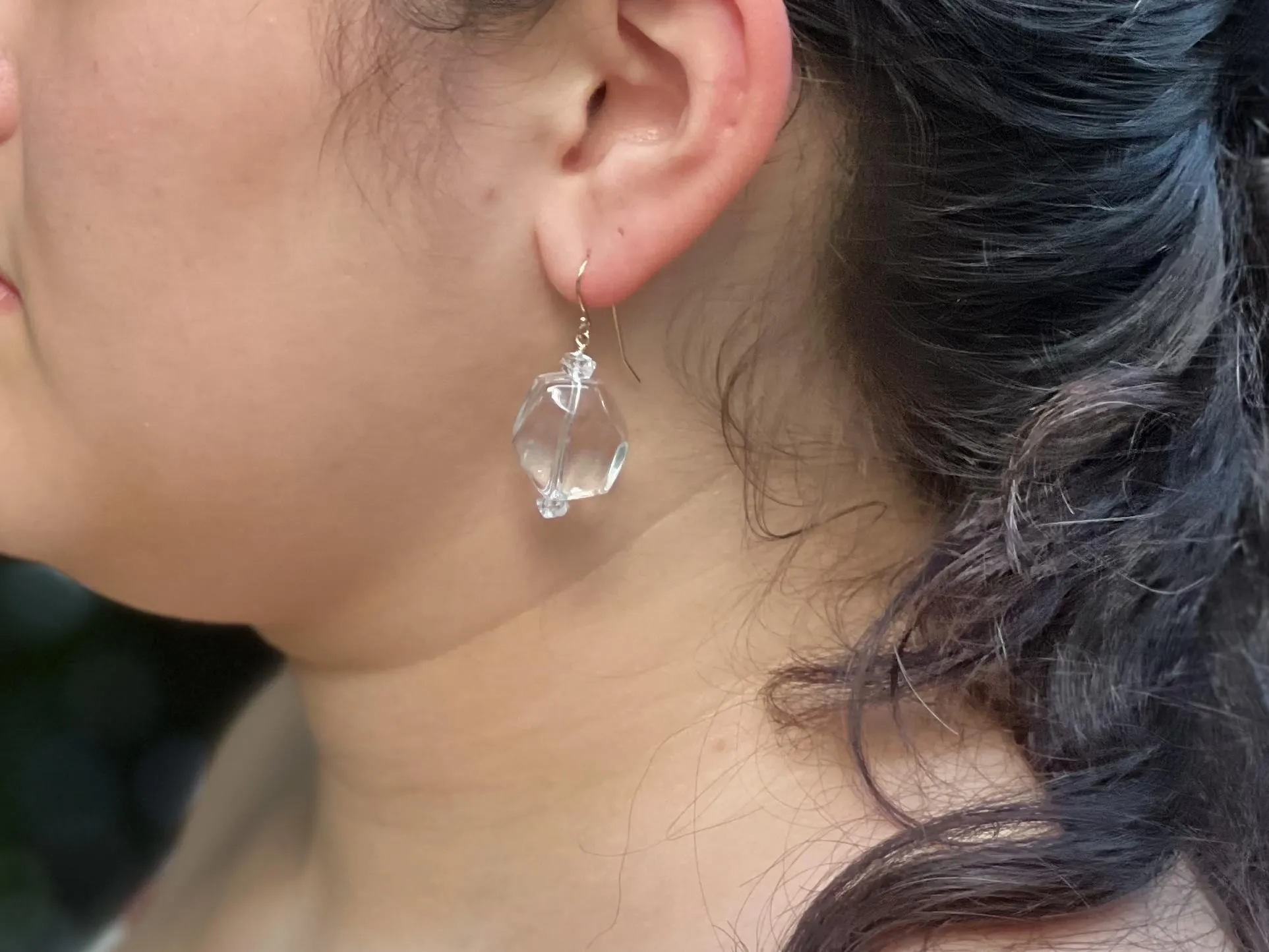 Clear Quartz Drop Earrings with Herkimer Diamond Accents, Gemstone Earrings, Gift for Her, Boho Style, Handmade, Everyday Earrings