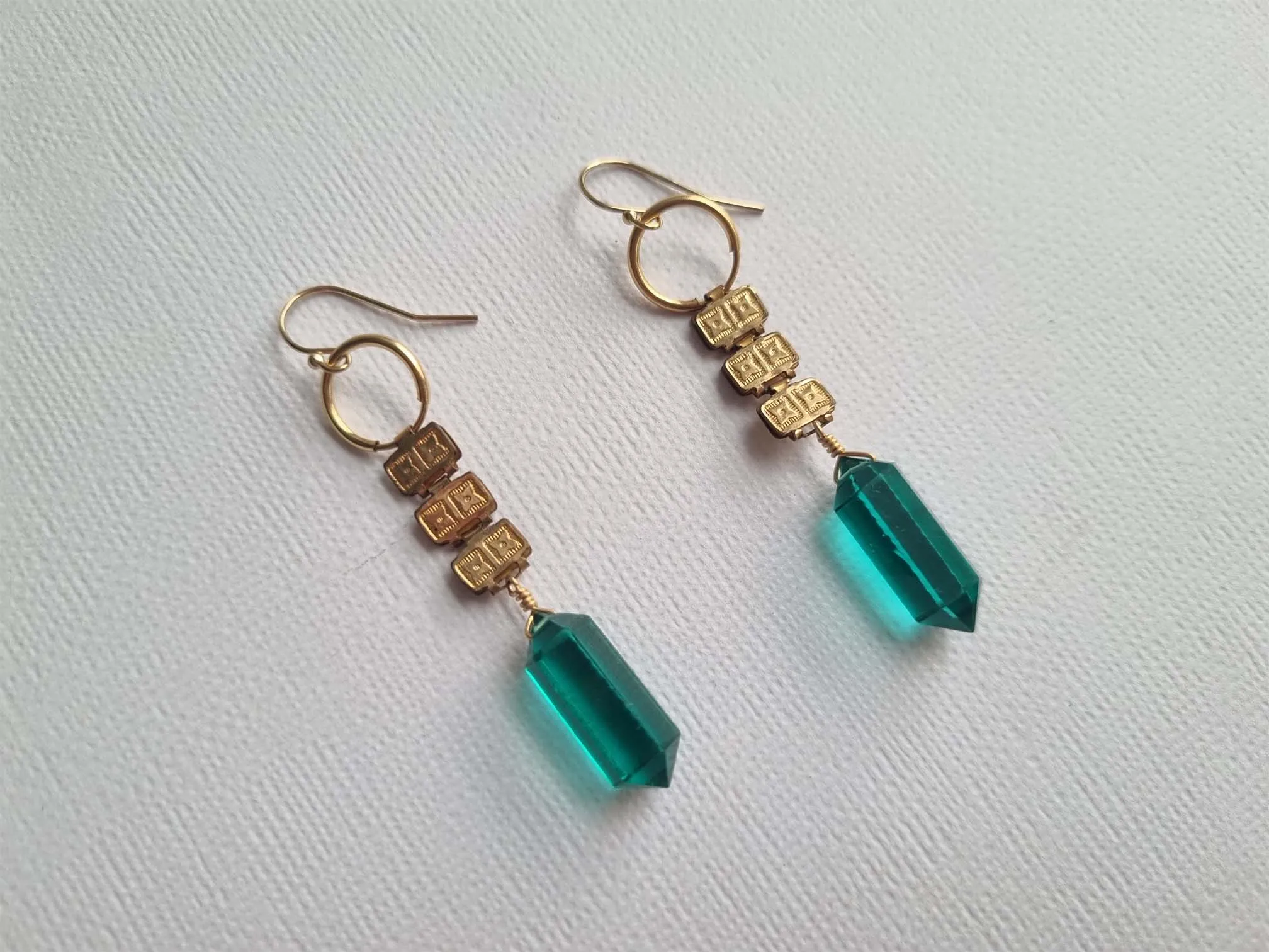 Cleopatra in Shanghai | green quartz long earrings