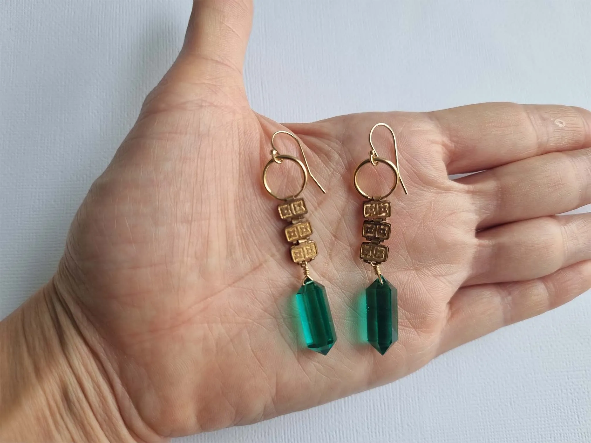 Cleopatra in Shanghai | green quartz long earrings