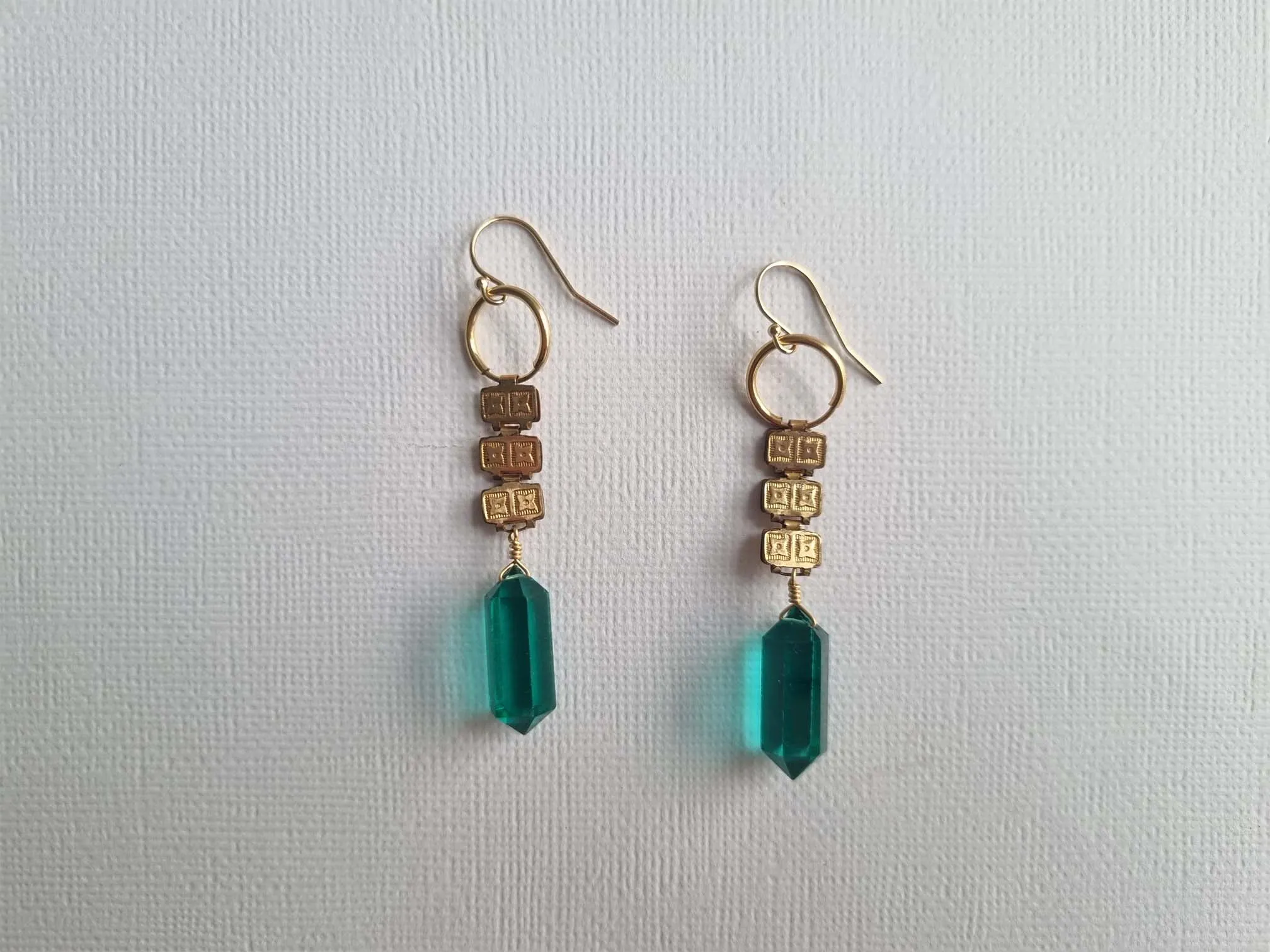 Cleopatra in Shanghai | green quartz long earrings
