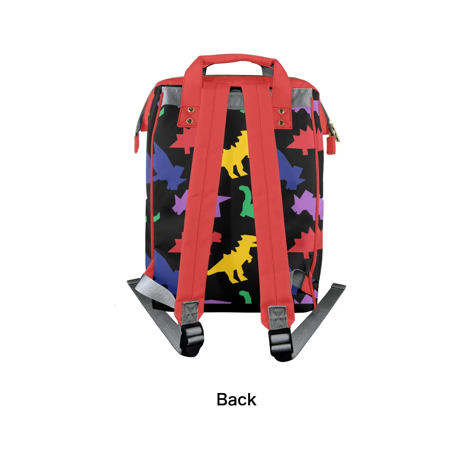 Colorful Dinos Large Diaper Bag