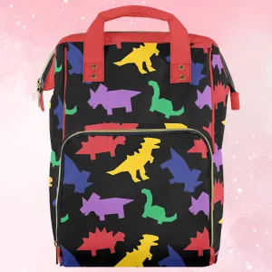Colorful Dinos Large Diaper Bag