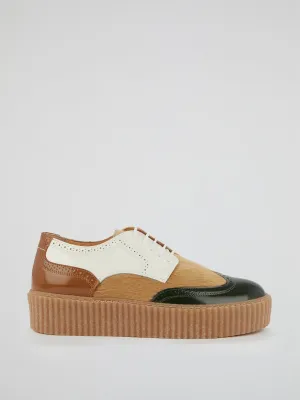 Colour Block Pony Hair Brogues