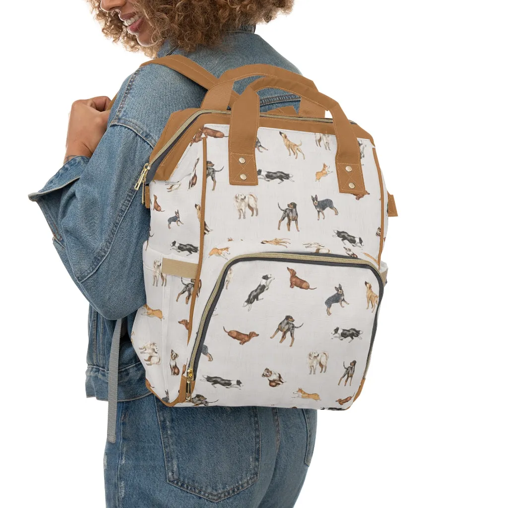 Cow Dogs Diaper Bag in Cream