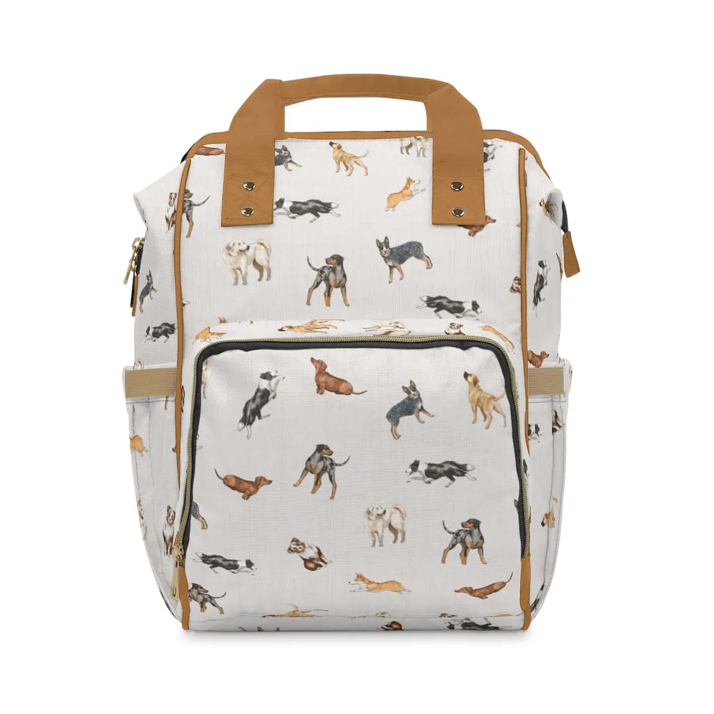 Cow Dogs Diaper Bag in Cream